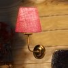 Devansh Metal Electric Wall Light in Gold Colour with Pink Shade Count of 1 Light