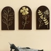 W-Abril Abstract Metal Wall Decor in Gold Set of 3