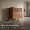 Toledo Solid Wood Chest of 6 Drawers In Amber Walnut Finish