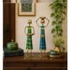 Desert Art Metal Handpainted Lady Doll Showpiece Set of 2