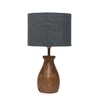 Devansh Grey Jute Table Lamp With Wood Natural Base (7X13 Inches)-20
