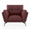 Vetra 1 Seater Leather Sofa In Wine Colour