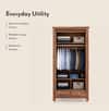 Fidora Solid Wood 2 Door Wardrobe in Teak Finish