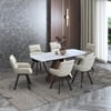Aeris Ceramic 4 To 6 Seater Extendable Dining Table With Set of 2 Bren Dining Chair