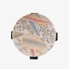 Tondo Solid Wood Pouf in Beige Colour