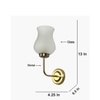 Devansh Metal Electric Wall Light in Gold Colour with White Shade Count of 1 Light