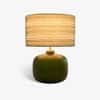 Fern Handicrafted Table Lamp in Frosted Green and Printed Colour