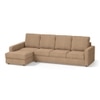 Apollo Sofa (Colour : Sandshell Beige, Cushion : Soft, Back Type : High Back, Seating Capacity : Left Aligned 3 Seater + Left Aligned Chaise + Ottoman)