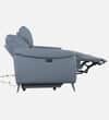 Levanto Half Leather 3 Seater Zero Wall Electric Recliner Sofa in Ocean Blue