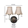 Devansh Dual Steel Metal  Wallmounted Lamp With Beige Jute  Shade