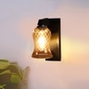Devansh Solid Wood Electric Wall Light in Brown Colour with Lavender Shade Count of 1 Light