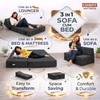 Coirfit Folding 3 Seater Double Fold Out Sofa Cum Bed  in Dark Grey Colour