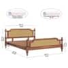 Malacca Solid Wood King Size Non Storage Bed In Honey Oak Finish 72x78 inch