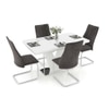 Caribu 4 To 6 Extendable - Ingrid 4 Seater Dining Table Set (Colour- Dark Grey)