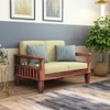 Madhavi 3+2+1 Seater Wooden Sofa (Creame Colour, Teak Finish)