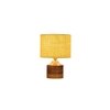 Clidhna Yellow Jute Table Lamp with Natural Wood Base