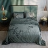 Stoa Paris Super King Size 100% Cotton Bedsheet with 2 Pillow Covers  Size Green Charcoal
