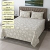 Off White Geometrical 400 TC Cotton Flat Super King Size Bedsheet With 2 Pilllow Covers  Threads