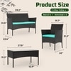 Carry Bird Wicker Patio Furniture Accessorie 4 Seater Sets In Black And Blue Colour