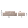 Riyab 3 Seater Pull Out Sofa cum Bed  in Beige Colour