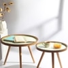 Grove Solid Wood Side Table in Forest Green Finish - Set of 2