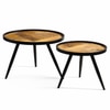 Dune Round Table Set of 2 by De Maison Decor in Classical Design in Gold Finish