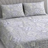Milo Multicolor Floral 400 TC Cotton Flat Queen Size Bedsheet with 2 Pillow Covers – Threads