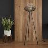 Cleo Off White Floor Lamp With Black Iron Base