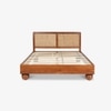 Abacus Solid Wood Queen  Size Upholstered Bed Without Storage (Kiara Finish)