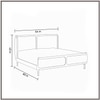Valerio Duo-Panel Luxe Queen Size Bed in Off- White colour Velvet with Oak wood Frame