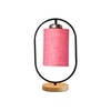 Devansh Pink Jute Drum Wooden & Iron Table Lamp -17 Inch Height -K