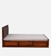 Dijon Sheesham Wood Queen Size Bed in Honey Oak Finish With Box Storage 60x78 inches