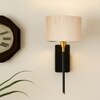 Devansh Metal Electric Wall Light in Black Colour with Off-white Shade Count of 1 Light