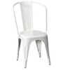 IvorySteel Iron Dining Chair in White Colour