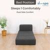 Sleep Spa Foldable 1 Seater Single Foam Fold Out Sofa Cum Bed in Dark Grey Colour