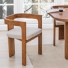 Attica Solid Wood Dining Chair with Arm in Beige Colour