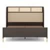 Fiji Wingback Cane and Solid Wood Queen Size Non-Storage Bed in Almond beige
