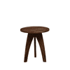 Crescent Solid Wood  Side Table Walnut Finish