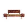 Esra Solid Wood King  Size Bed Without Storage (Teak Finish)