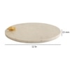 Marble Platter Plain White Round With Gold Foil Work Metal Flower Embedded