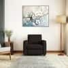 Apollo High Back 1 Seater  Fabric Sofa In Deep Brown Velvet Colour