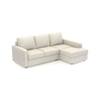Apollo Compact Sofa (Colour : Pearl, Cushion : Hard, Back Type : Regular, Seating Capacity : Right Aligned 2 Seater + Right Aligned Chaise + Ottoman)
