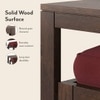 Avril Rectangular Solid Wood Coffee Table With Seats In Mango Walnut Finish and in Rococo Red Fabric