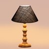 Devansh Blue Jute Table Lamp With Wood Natural Base (10X10X16) Inches)-37