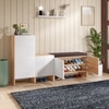 Trudo Modular Shoe Cabinet Combo with 12 Pair Seat Cabinet, 6 Pair Cabinet & 10 Pair Cabinet – Complete Modular Shoe Storage Set
