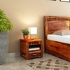 Prashiv Solid Wood Bedside Table in Honey Finish