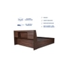Timber Engineered Wood Queen  Size Bed With Box Storage (Walnut Finish)