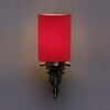 Devansh Metal Electric Wall Light in Antique Gold Colour with Red Shade Count of 1 Light