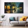 The Castle Decor Beautiful Night Abstract Wall Art Framed Painting 27x48 Inch