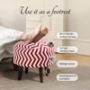 Hues Jacquard Wooden Ottoman in Red Color Set of 2